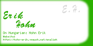 erik hohn business card